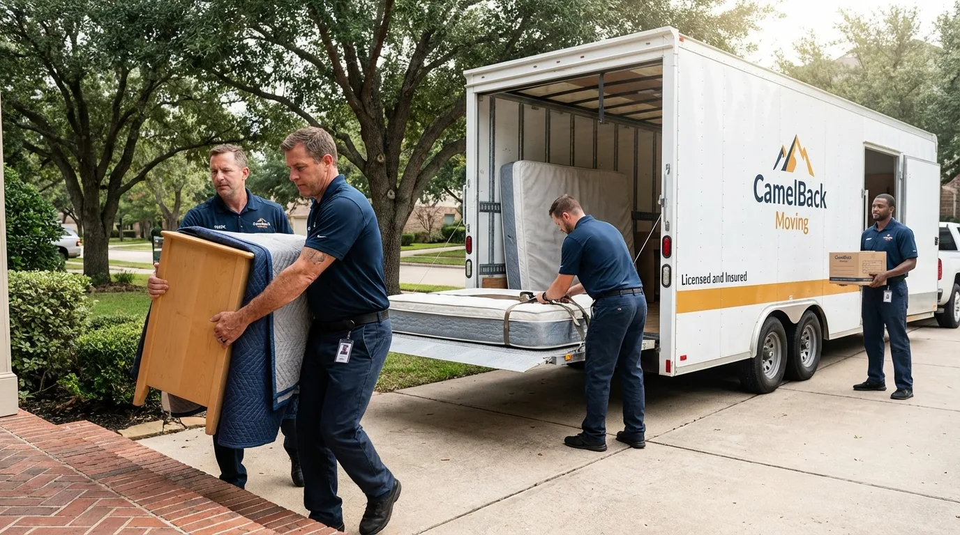Crew loading residential truck for cross-state move from Shreve, OH